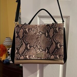 Kate Spade Black and Brown Snake Print Shoulder Bag
